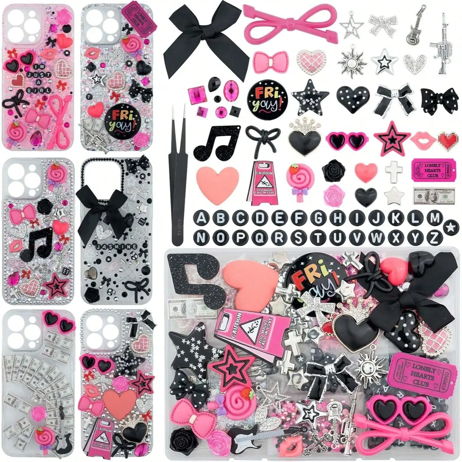 Nail Tech Accessories - 1050 stuks set met telefoonhoesje-bedels, bedels