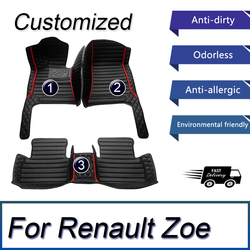 Tech Accessories Luxury - Lederen Auto Vloermatten Voor Renault Zoe-Tech