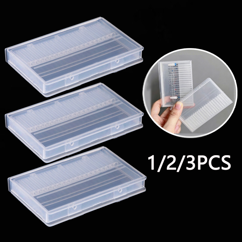 Nail Tech Accessories - 1/2/3PCS 20 Slots Clear Nail Boor