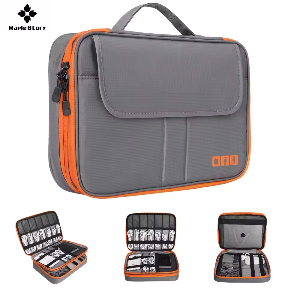 Tech Accessories Organizer - Reistas met dubbele laag voor digitale
