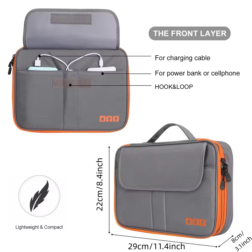 Reistas met dubbele laag voor  - Tech Accessories Organizer recensie en prijs