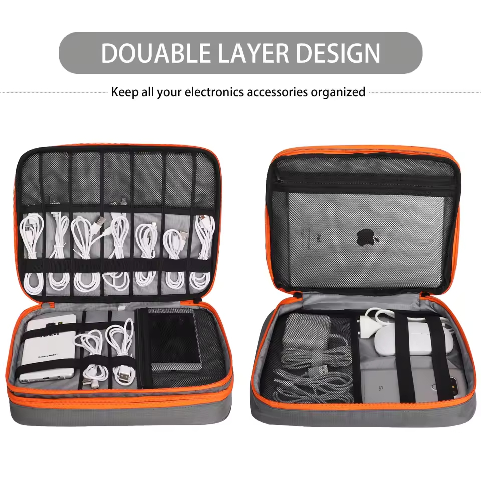 Reistas met dubbele laag voor  - Tech Accessories Organizer recensie en prijs